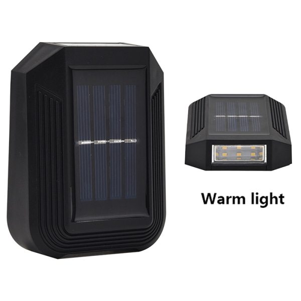LED-vägglampa för utomhus, vattentät, solcellsdriven