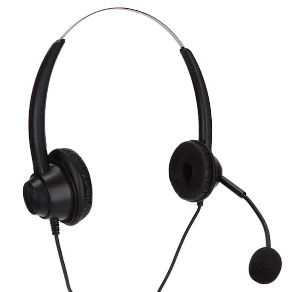 2,5 mm telefonheadset Binaural brusreducerande Callcenter-hörlurar med mikrofon Mute för affärskundtjänst