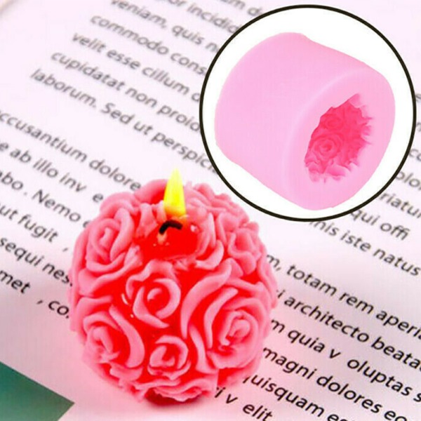 DIY 3D Ruusun Kukkakulho Silikonimuotti Käsityö vaaleanpunainen L