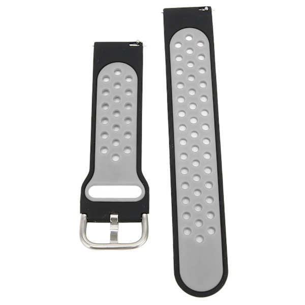 20mm Blød Silikon Urrem Armbånd Udskiftning med Luft Huller til Amazfit GTS 3 Sort Grå