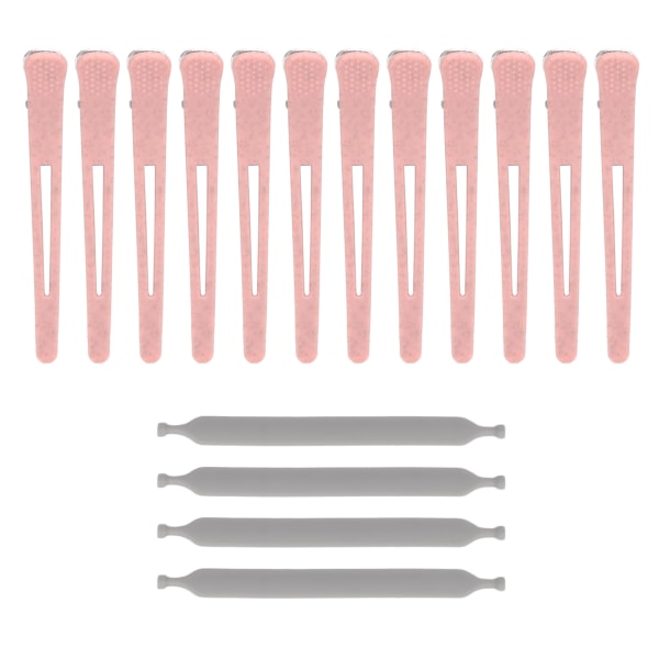 12 stk Salon Hårklemmer sett Profesjonelt hjemme-bærbar rosa seksjonering av hårklemmer Stylingverktøy