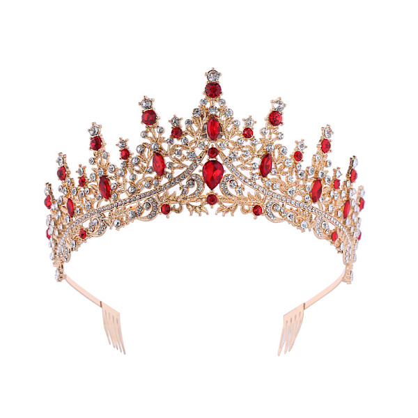 Hodeplagg for kvinner med krystaller, krystall- og rhinestone-bryllupshodeplagg med kamkrone, bursdagsprinseessedesign A01# Jinquan AB