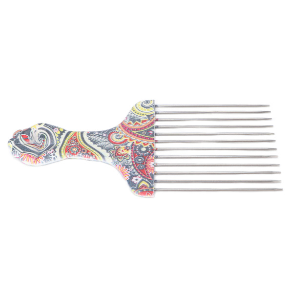 Hårplukkekam Profesjonell Afro Rustfritt Stål Tanglefri Hårplukkekam for Krøllete Hår Styling K4
