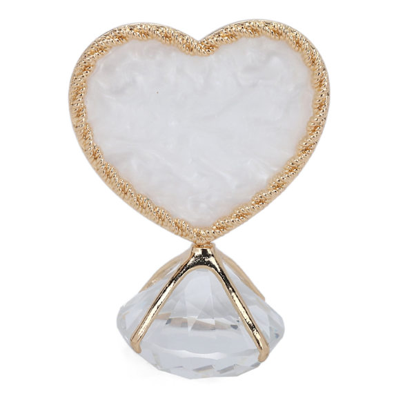 Negle Display Stativ Hjerteformet Design Mode Elegant Stil Glansfuld Kant Dobbeltsidet Negletip Holder til Negle Skønhed Guld