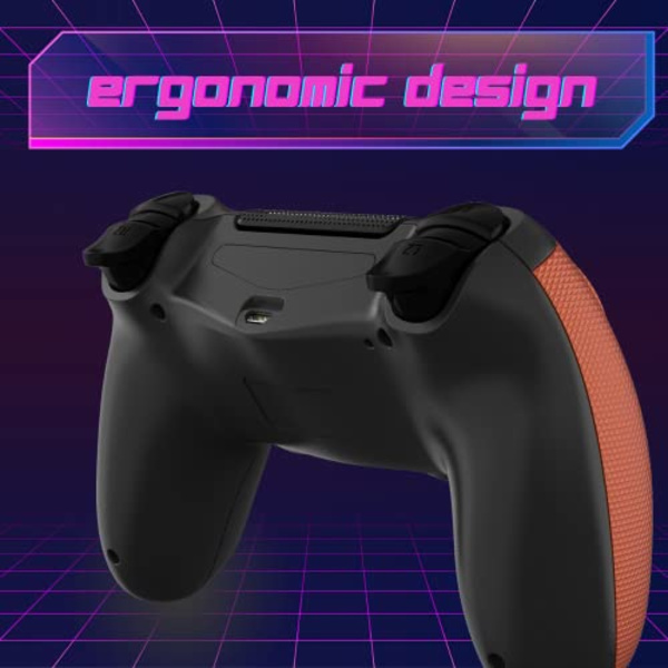 NK Trådløs Controller til PS4/PS3/PC/Mobil, 6-akset Detektorfunktion, LED-lys, Touchscreen orange