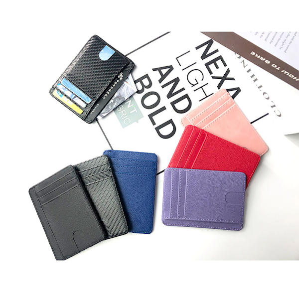 Korthållare för Män och Kvinnor RFID Anti-Demagnetisering Skyddande Fodral Flera Kortfack PU-Läder Bärbar Kortväska Texture Black