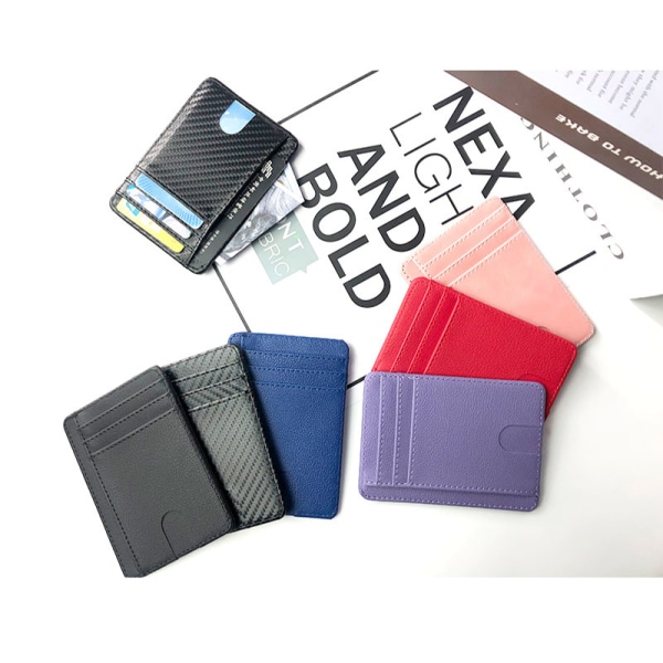 Kortholder til mænd og kvinder RFID Anti-Degaussing Beskyttelsesetui Flere kortpladser Bærbar PU-læder korttaske Black