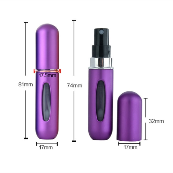 5ml Parfym parfymflaska refillflaska påfyllning spray purple