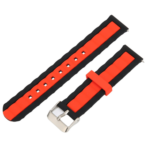 20mm Justerbar Silikon Urrem til Amazfit GTS 3/GTS 2/Bip S/Bip U Smartwatch Sort Rød