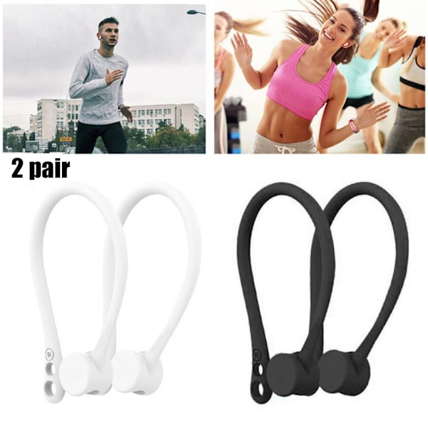 2 Par Ørehager til Apple 1 2 Anti-Fald Bluetooth Headset Ørehager Øretelefonholder til Løb Jogging Cykling