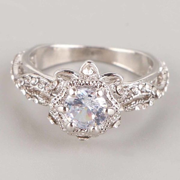 Exklusiv Ihålig Ring Elegant Kluster Ring Förlovnings- Bröllops Smycken Tillbehör Stackbara Ringar Smycken för Kvinnor