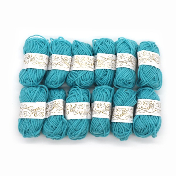12 Färgade DIY-Material i Ull för Barn, Handgjorda för Förskolan Lake Blue 12