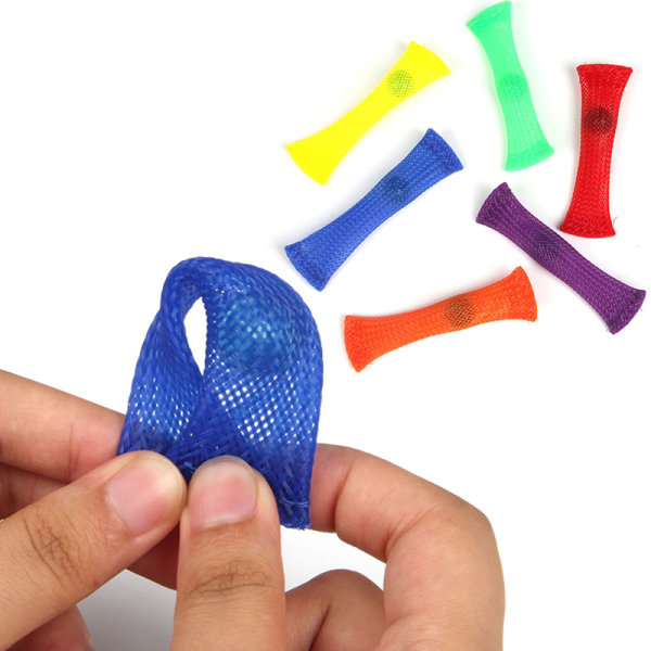 Multifarvet Træknet Perle Klem Ventil Legetøj Fidget Legetøj Dekompression Vævet Netværk Management Marmor Legetøj Color Mixing