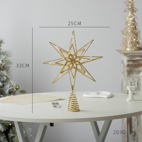 2023 Christmas Tree Top Star Fem-spiss Star Tree Top XINGX LED-lysdekorasjon Fem-stjerners 15