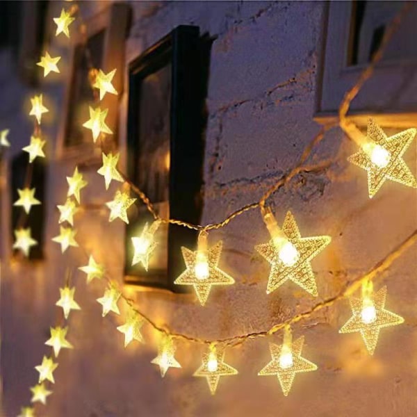 Christmas Ornamental Festoon Lamp Blinkande ljus String Light Starry Sky LED Twinkle Light Warm White 7.5M50led-Battery