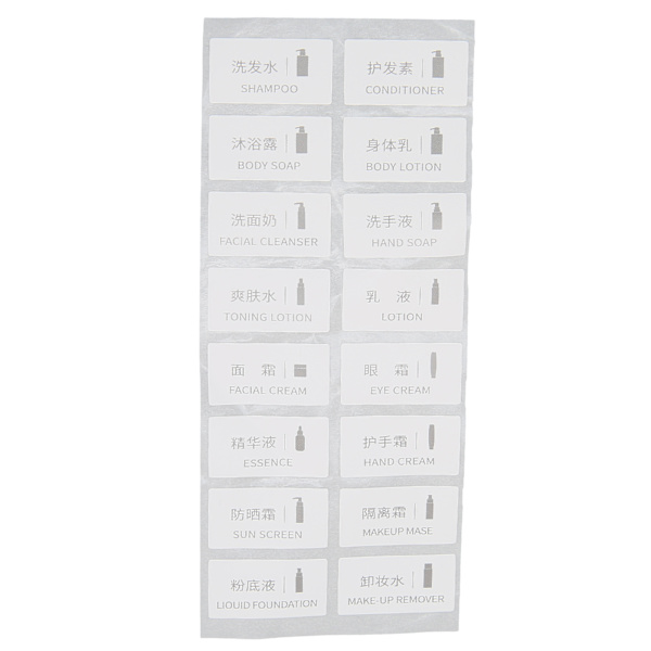 Självhäftande Etiketter Rektangulära Etiketter Dekaler för Påfyllning av Resekosmetiska Flaskor Ducument 16st 11 X 21mm / 0.4 X 0.8in