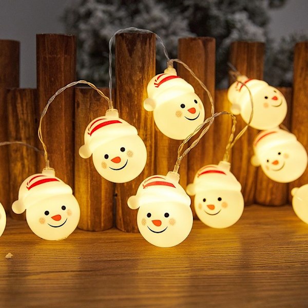 LED-ljusslinga med julmotiv - Tomte, Snögubbe, Rensa - Festlig Atmosfär - Batteri & USB - Julgran Dekorativ Lykta X 3M 20led  battery