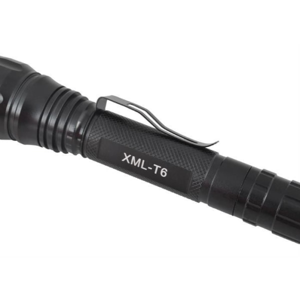 Taskulamppu LED Cree XML-T6 + 2 Akku + Laturi Musta