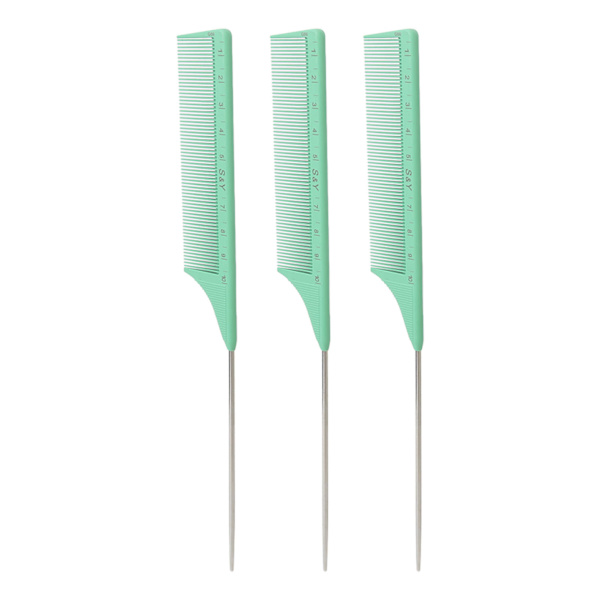3-pack svansvanskamset för avdelning, styling och frisyrer - Bärbar