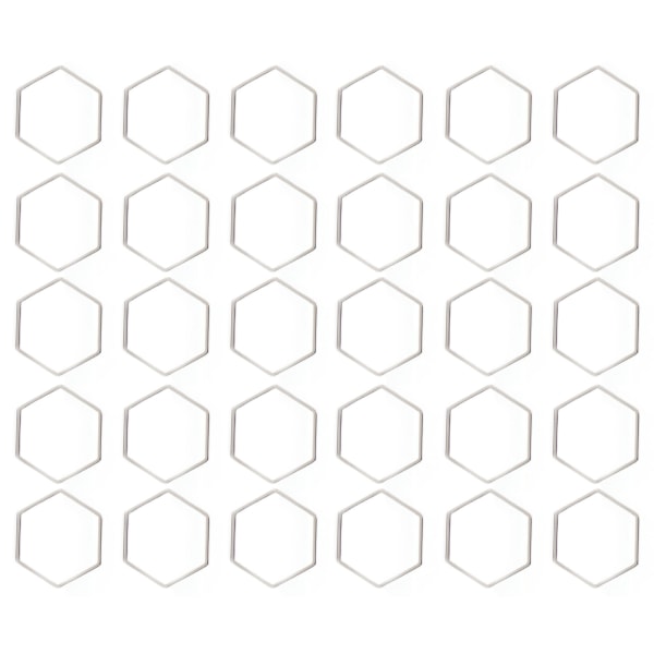 30 st Hexagonformade Ihåliga Resinramar i Rostfritt Stål Öppna Bågar Ihåliga Hängsmycken Formar för DIY Hexagon L