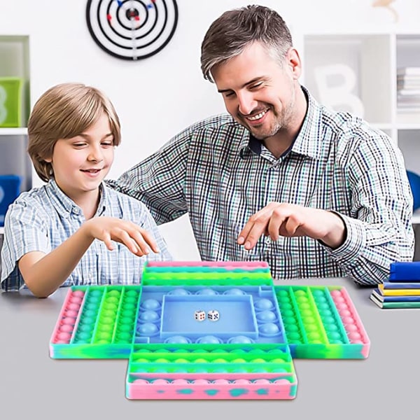 4 spelare schackbräde Pop it Fidget Toys för barn Vuxna