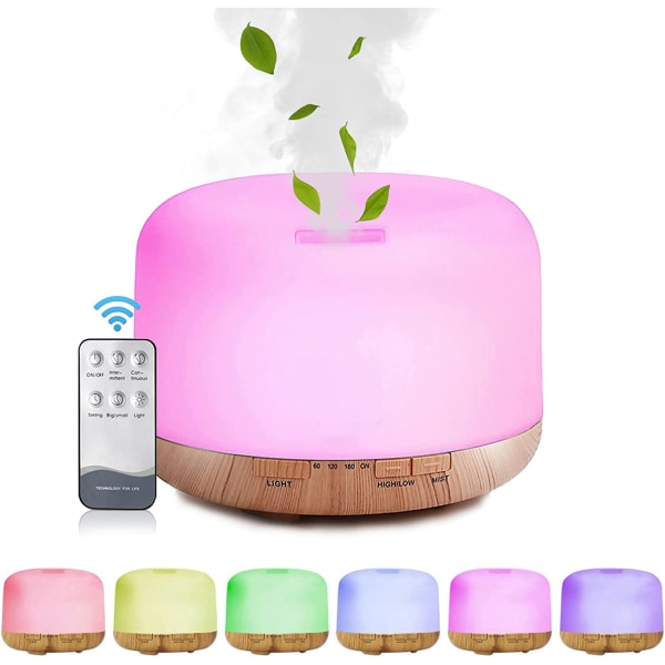 LED Decdeal Aroma diffusor med fjärrkontroll 500 ml luftfuktare