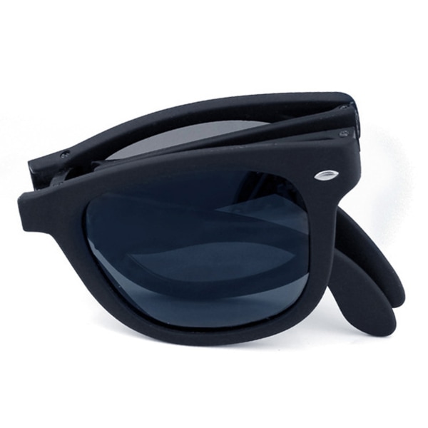 Foldbare Sorte Wayfarer Solbriller + Senil Snøre Sort