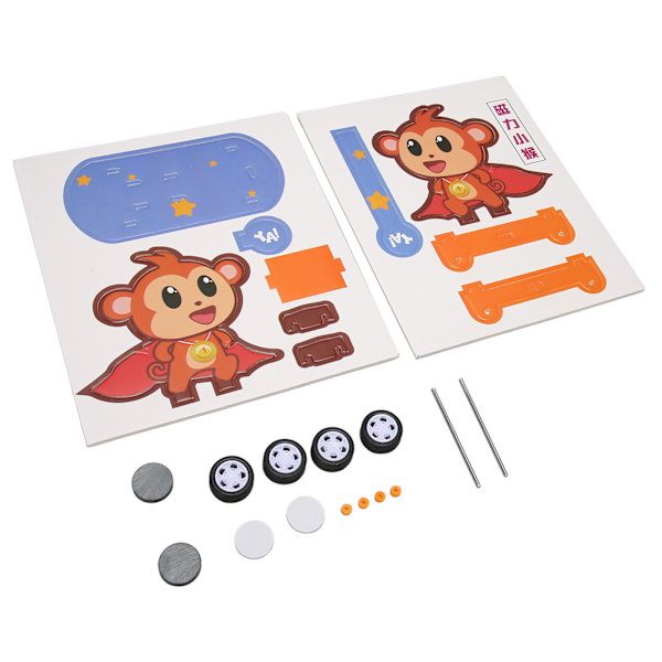 DIY Monkey Puslespil Legetøj Magnetisk Håndværk Forbedre Videnskabelig Kognition Bygge Sæt til Børn til Tidlig Uddannelse Magnetisk Monkey Håndværk Bil