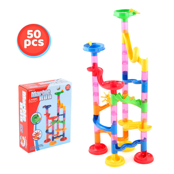 Kulabana Stor Partikel Glidkula Byggklossar Pussel Monteringsskena Byggklossar Leksaker 50pcs-B
