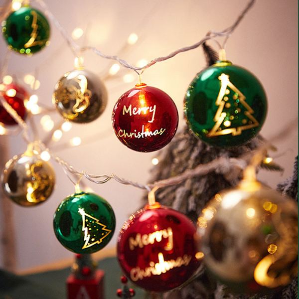 LED Lyskæde Julepynt Festoon Lampe Juletræ Snefnug Femtakset Stjerne Christmas ball 6M40led USB