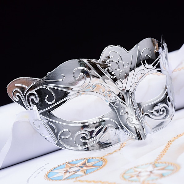 Barnens Dag Masker Vuxna Män & Kvinnor Masker Makeup Boll Party Masker silvery