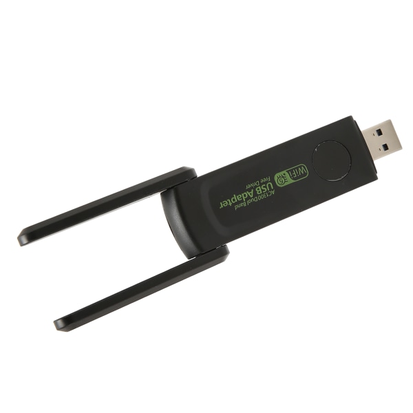 Trådløs nettverkskortadapter 1300 Mbps 2.4G 5G Dual Band Dobbel Antenne USB3.0 WiFi Adapter for PC