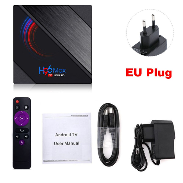 H96 Max Smart TV Box digiboksi EU SET +32GB 4GB+32GB