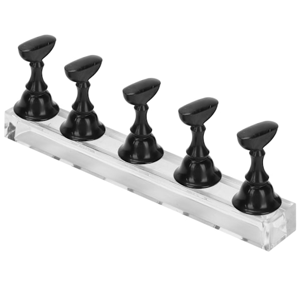 Neglekunst Display Øvelsesstativ Magnetisk Negle Fingernegl Tip Holder Manicure Sæt Værktøj Sort