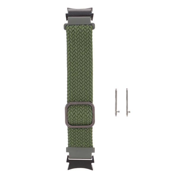 Urremme Elastisk Nylon Flettet Justerbar Håndleddsreim Armbånd Urreim for Galaxy Watch 4 Militærgrønn