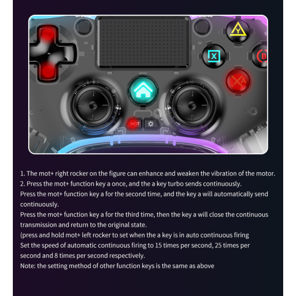 PS4 spilcontroller krystalklar transparent skal