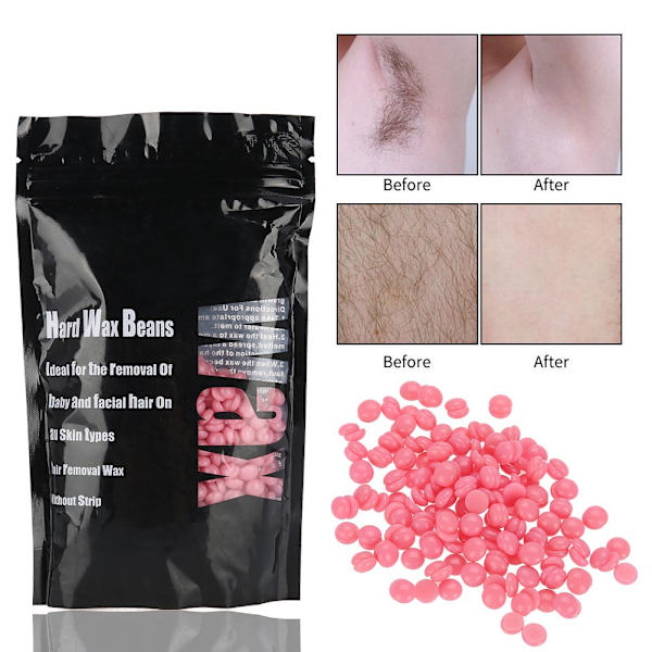100g/Påse 10 Typer Depilatorisk Hårdvax Bönor Arm Kropp Hårfjerning Bivax Pellets (Ros)