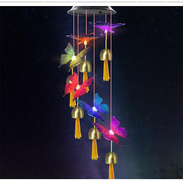 Solcelle Vindklokkeslys Havegård LED Butterfly