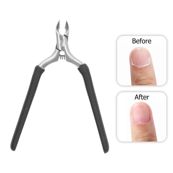 Profesjonell nagelbåndstrimmer i rustfritt stål Dead Skin Remover Inline Spring Slip Resistant Cuticle Trimmer Svart