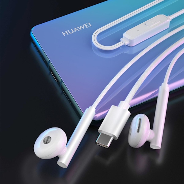 USB-C / TYPE-C-kontakt In-Ear Hörlurar med Mikrofon Vit