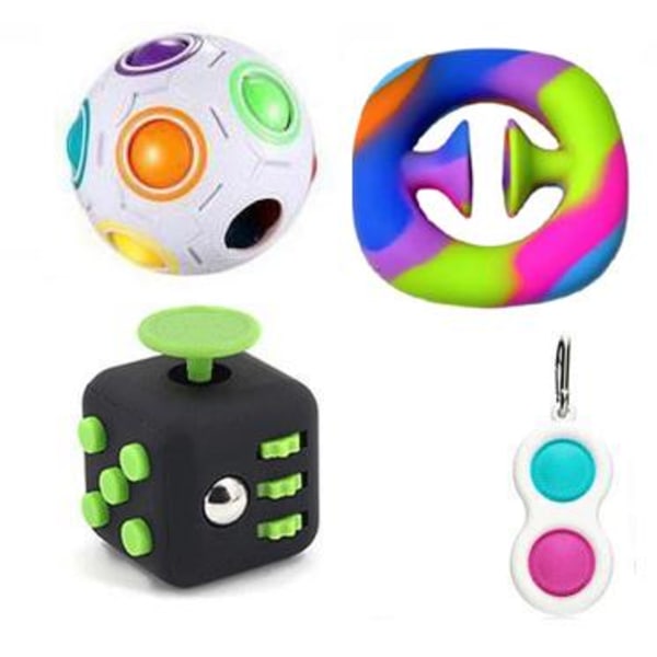 PRO sett - 4 pakke Fidget Toys Set for barn og voksne NYHET
