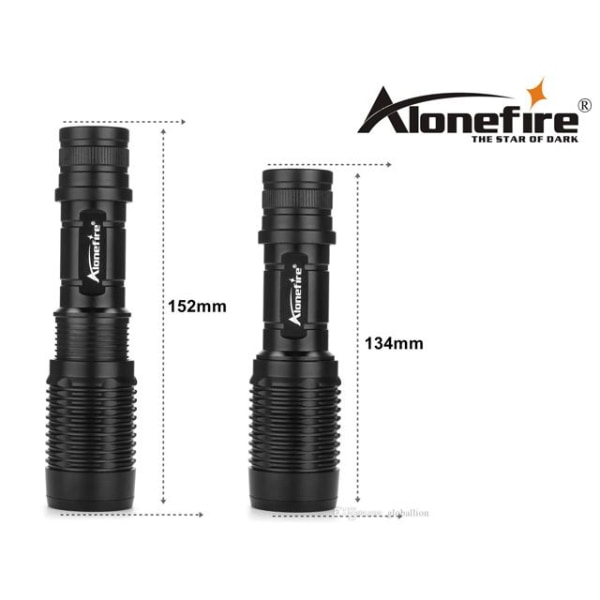 LED-taskulamppu Cree 1x XM-L T6 LED 1000 lumenia Zoom H230 Musta