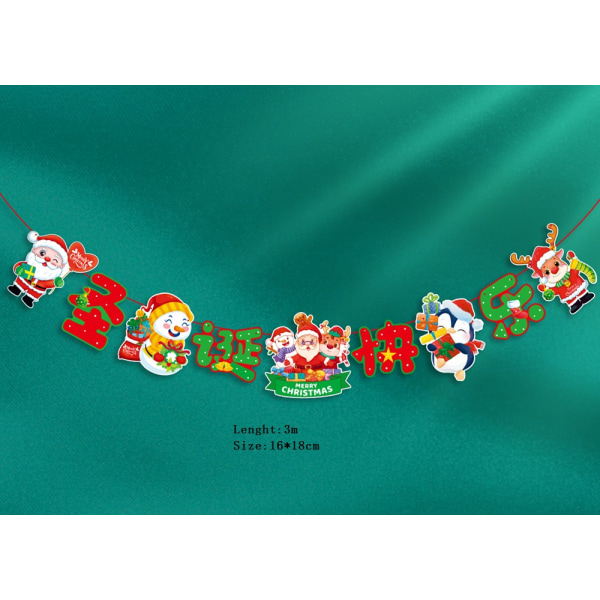 Joulun riippuva lippu Holiday Party Decoration Lumiukko Vanha mies riippuvat liput 1