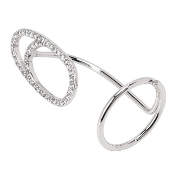 Fingernagelringar Kvinnor Strass Utsökt Moderiktig Fingernagelöverdrag Ring Nagelkonst Dekoration Silver
