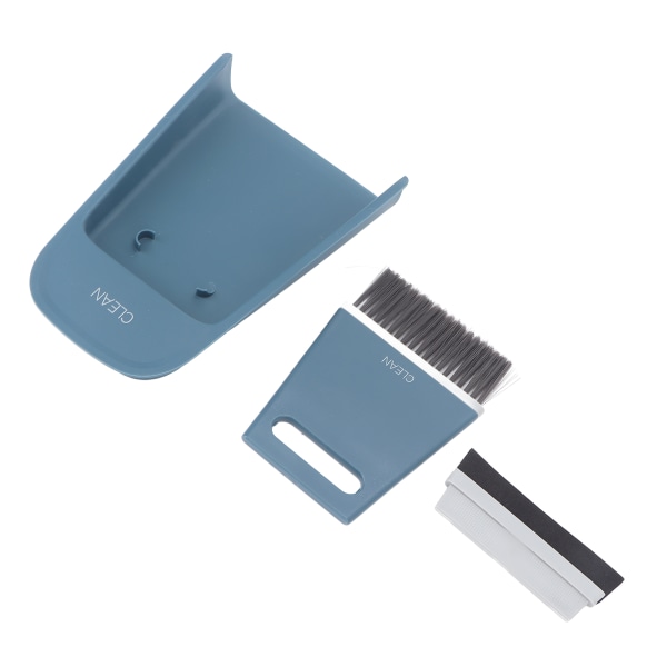 3 stk Mini-rengøringsbørste Støvbakke Støvfjernelse Skraber Bordbørstesæt til brug i neglesalon Blå