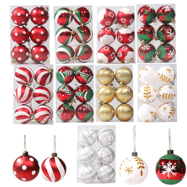 6 STK Juletre Baller Xmas Hengende Ornament Festdekorasjon