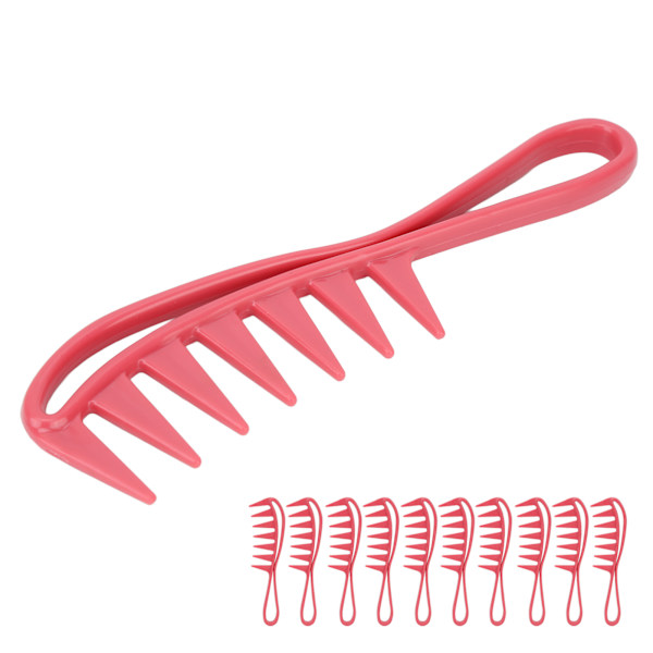 10 stk Bredtannet Kam Ergonomisk Håndtak Runde Kanter Hudvennlig Styling Bred Kam for Menn Kvinner Hårstyling Hår Salonger
