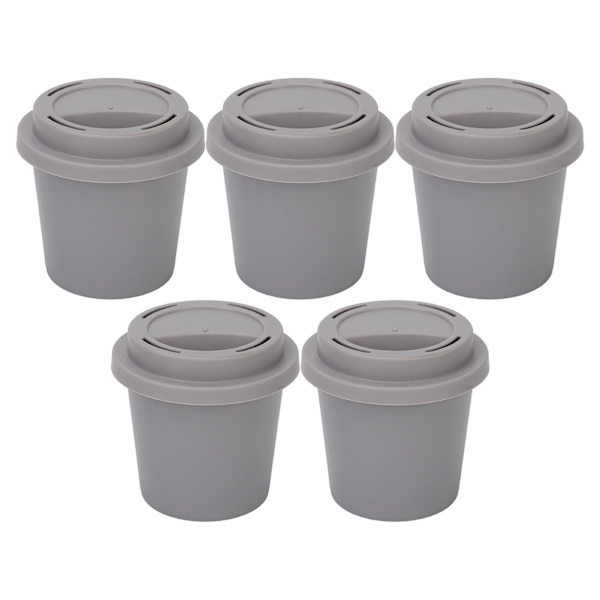 5 stk Grå Kaffe Kop Skønhedssvamp Holder Letvægts Bærbar Makeup Svampebeholder Æske
