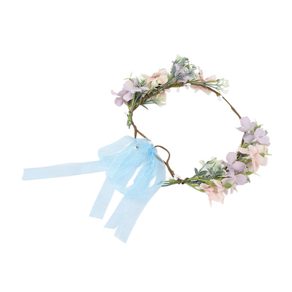 Blomsterhodeband Justerbar Elegant Utseende Utsøkt Håndverk Blomsterkrans Krone for Bryllup Fest Festivaler