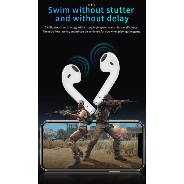 i12 trådlösa Bluetooth hörlurar TWS Touch Bluetooth hörlurar grå